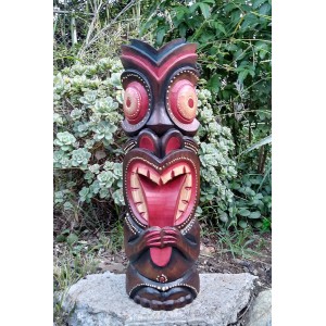 Tribal Tiki Wood Wall Mask Patio Tropical Bar Decor 20" Man Cave Decor    253758216291